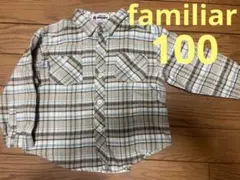 familiar SNOOPY チェック柄 長袖シャツ 100