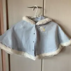 ミキハウス 水色 フリースポンチョ