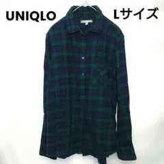 ユニクロ UNIQLO チェック柄長袖ネルシャツ Lサイズ