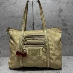 Coach Poppy Signature Gold Tote Bag