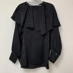 アシメビックカラーブラウス　ブラック　ＬＬ