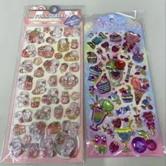 ◇ゆめかわうさぎ　うるちゅる　ポップシール　3Dシール　宝石シール　2枚セット