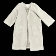 D022 Discoat ロングコート　ノーカラー　フリーサイズ