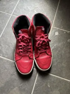 VANS ハイカットスニーカー レッド ゴールド金具 - メルカリ