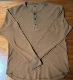 UNIQLO　ワッフルヘンリーネック Ｔシャツ L