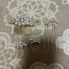 パール付きヘアアクセサリーとクラッチバッグセット