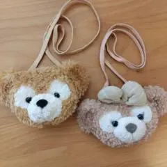 美品ダッフィーとシェリーメイなぬいぐるみポシェットセット