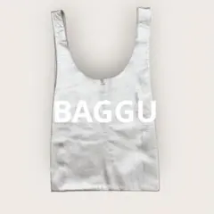 美品 BAGGU バグゥ 牛革 レザー エコバッグ ブラック シボ革 A4収納