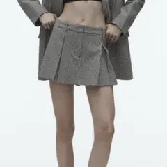 ZARA ザラ ギンガムチェック スコート ミニスカート キュロット プリーツ