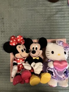 ミッキー・ミニー・ハローキティ ぬいぐるみセット　電報NTT