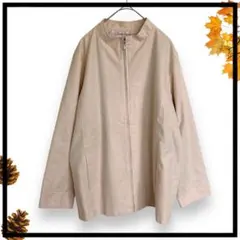 【CHARGE】チャージ／スタンドカラージャケット【L】前ファスナー／ベージュ