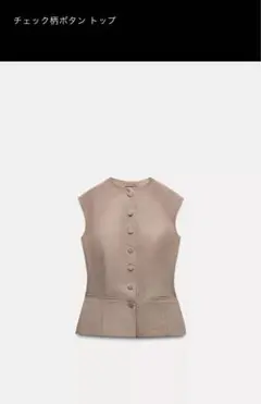 【新品未使用】ZARA チェック柄ベスト　S