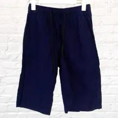 ハーフパンツ ウエストゴム エンボス加工 薄手 ラフ ベーシックカラー 無地