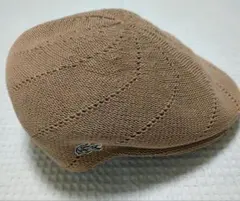 ラコステハンティングキャップ　メンズ　58cmニット帽　ベージュピンク