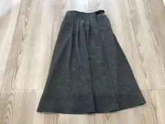 グレー プリーツスカート ウール混紡