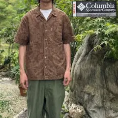 希少 00s Columbia X.C.O. 開襟 チェック 花柄 半袖 シャツのサムネイル