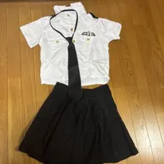 ポリス コスプレ コスチューム 白黒 帽子付き