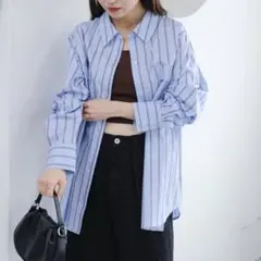 Kastane ストライプシャツ　ブルー
