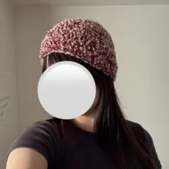 ビーニー　ニット帽　ハンドメイド　手編み帽子　かぎ編み　編み物　帽子