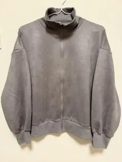 【新品未使用】グレー ジップアップ ハイネック ジャケット 4L