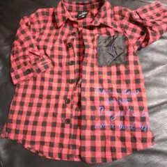 美品　カッコいいチェックシャツ 80