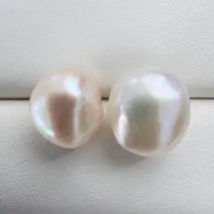 587大粒バロックパール スタッドピアス13mmサージカルステンレスゴールド