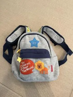 ベビー　ライオン刺繍の小型リュックサック