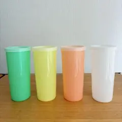 Tupperware タッパーウェア スレンダー4個　370ml 水漏れ防止構造のサムネイル