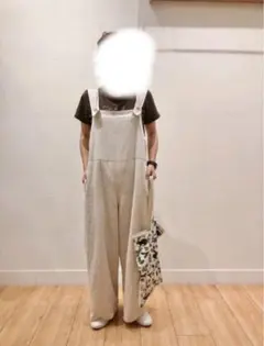 スタディオクリップサロペット　コットンリネン2WAYオーバーオール