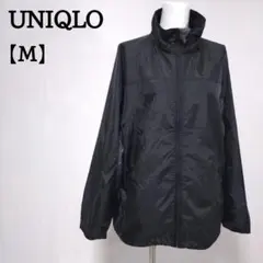UNIQLO ナイロン ジャケット M ブラック グレー スタンドネック4383