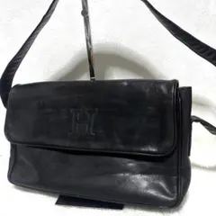 【希少】HIROFU ワンハンドル ワンショルダーバッグ レザー ブラック ロゴのサムネイル