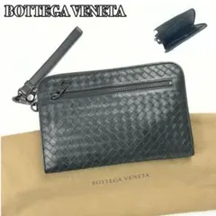 【美品】ボッテガヴェネタ　イントレチャート　セカンドバック　ダークグリーン系