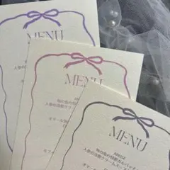 ウェディングメニュー表　ドリンクメニュー表　結婚式