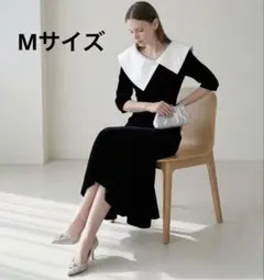 Leja 配色アシメトリーベロアマーメイドワンピース　Mサイズ