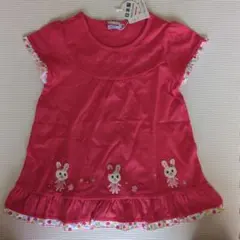 新品未使用　miki house 日本製 うさぎのアップリケTシャツ120cm