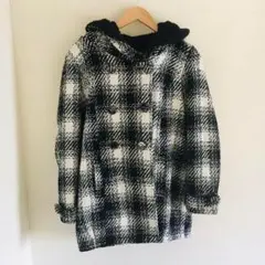 【Spinkie】【XL】チェック柄コート　ダブルボタン　ボア　アウター