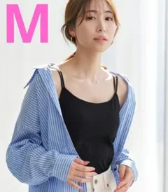 カップ付きブラトップ　M　かわいい　楽　キャミ　ブラック　背中空き　新品未使用