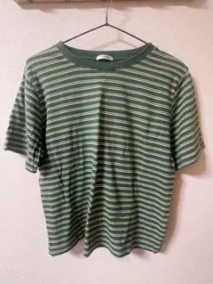 COLZA 半袖Tシャツ グリーン ボーダー ミニT