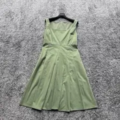 FOXEY 半袖 ワンピース オリーブグリーン 38 36 - メルカリ