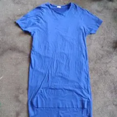 PLST 青 カットソー 半袖ワンピース