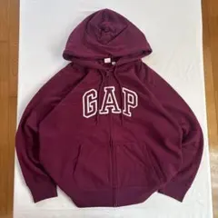 00s oldgap バーガンディ ロゴ 短丈 ジップパーカー y2k シティー