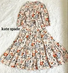 kate spadeケイトスペードトレンチコート 裏地花柄 リボンベルト