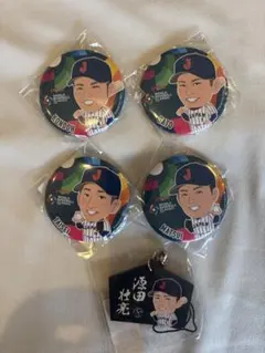 侍ジャパン WBCガチャ 大谷翔平 ユニフォーム缶バッジ 絵馬