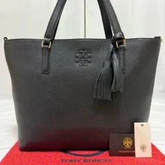 Tory Burch McGraw トート 革バッグ ネイビー タッセル 正規品 - メルカリ
