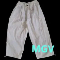 MGV ホワイト ワークパンツ コットン ダブルニー