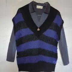 ニットベスト、シャツ