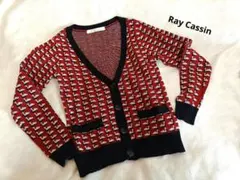 Ray Cassin　レトロ柄ニットカーディガン