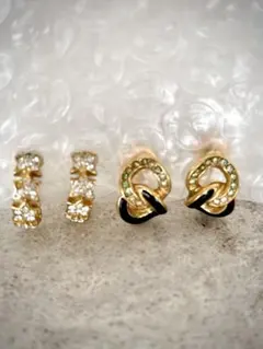 ゴールド イヤリング 2点セット　小型