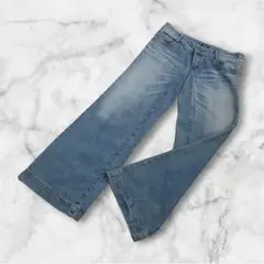 【美品】ジャーナルスタンダード ヒゲ色落ち ボタンフライ ワイドデニム 大きめLのサムネイル