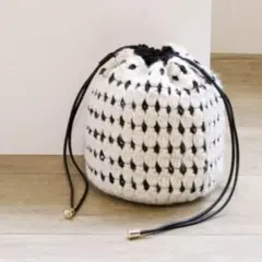 カシュカシュ cachecache サテンリボン編み込み巾着ショルダーのサムネイル